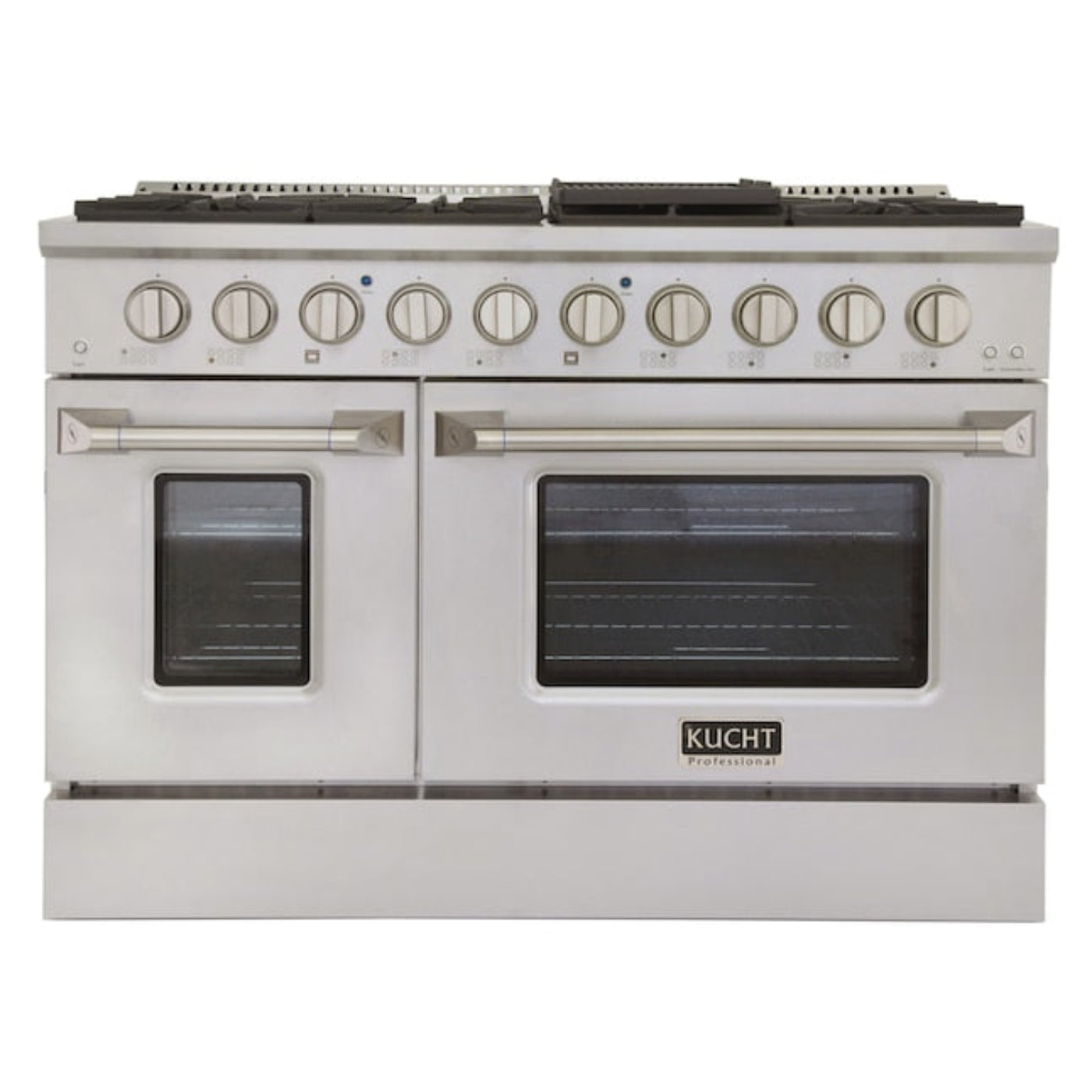 Kucht Professional 48 in. 6.7 cu ft. Natural Gas Range with Silver Knobs - KNG481-S