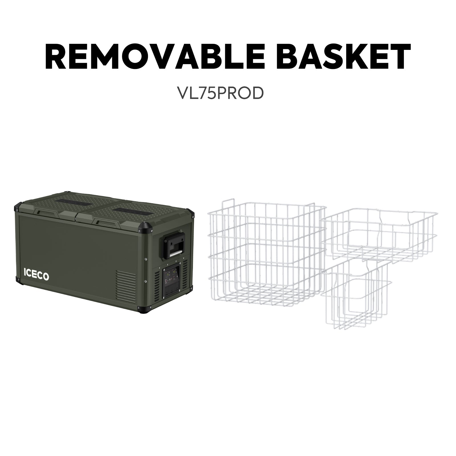 ICECO79.2QT VL75ProD Olive 12V Heavy Duty Metal Fridge Freezer - VL75ProD-Olive