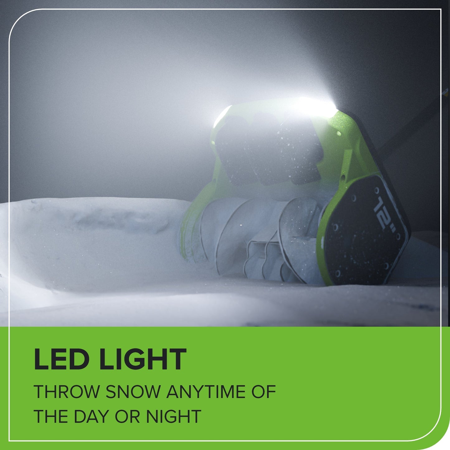 Greenworks 80V 12" Cordless Battery LED Snow Shovel w/ Directional Vanes, 2.5Ah Battery and Charger - 2618202