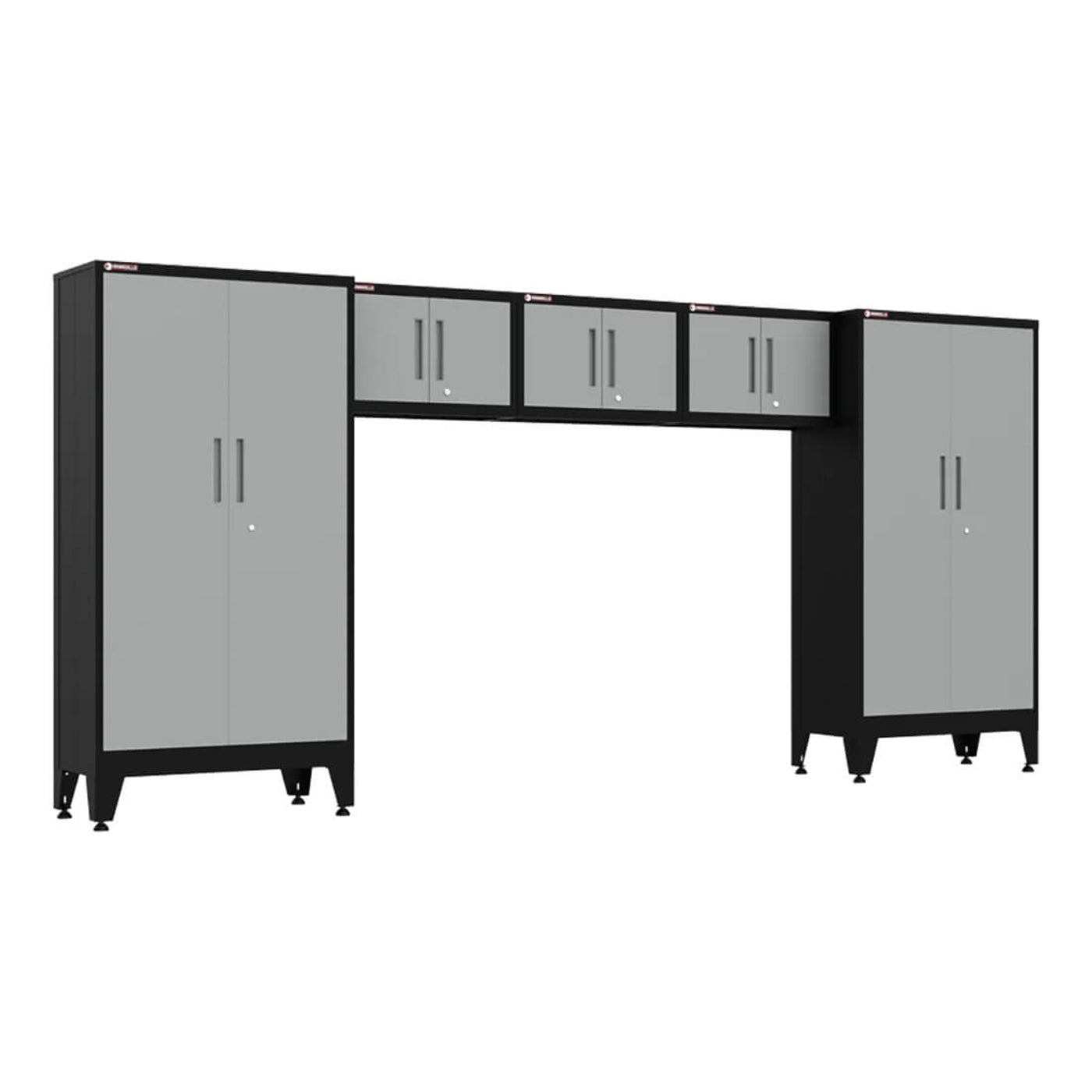 Armadillo Tough Grey 5-Piece Garage Cabinet Storage Solution with Levelers - AR5PC68G