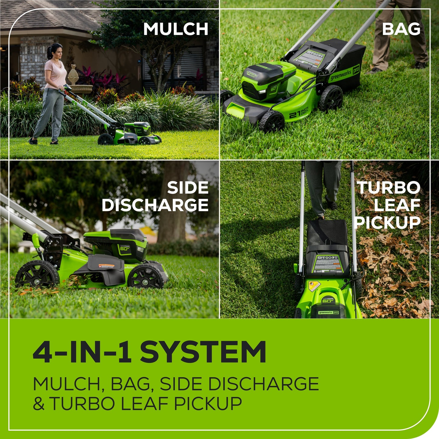 Greenworks RENEWED 60V 21" Cordless Battery Self-Propelled Lawn Mower w/ Two (2) 4.0Ah Batteries & Dual Port Charger - 2531702-OB