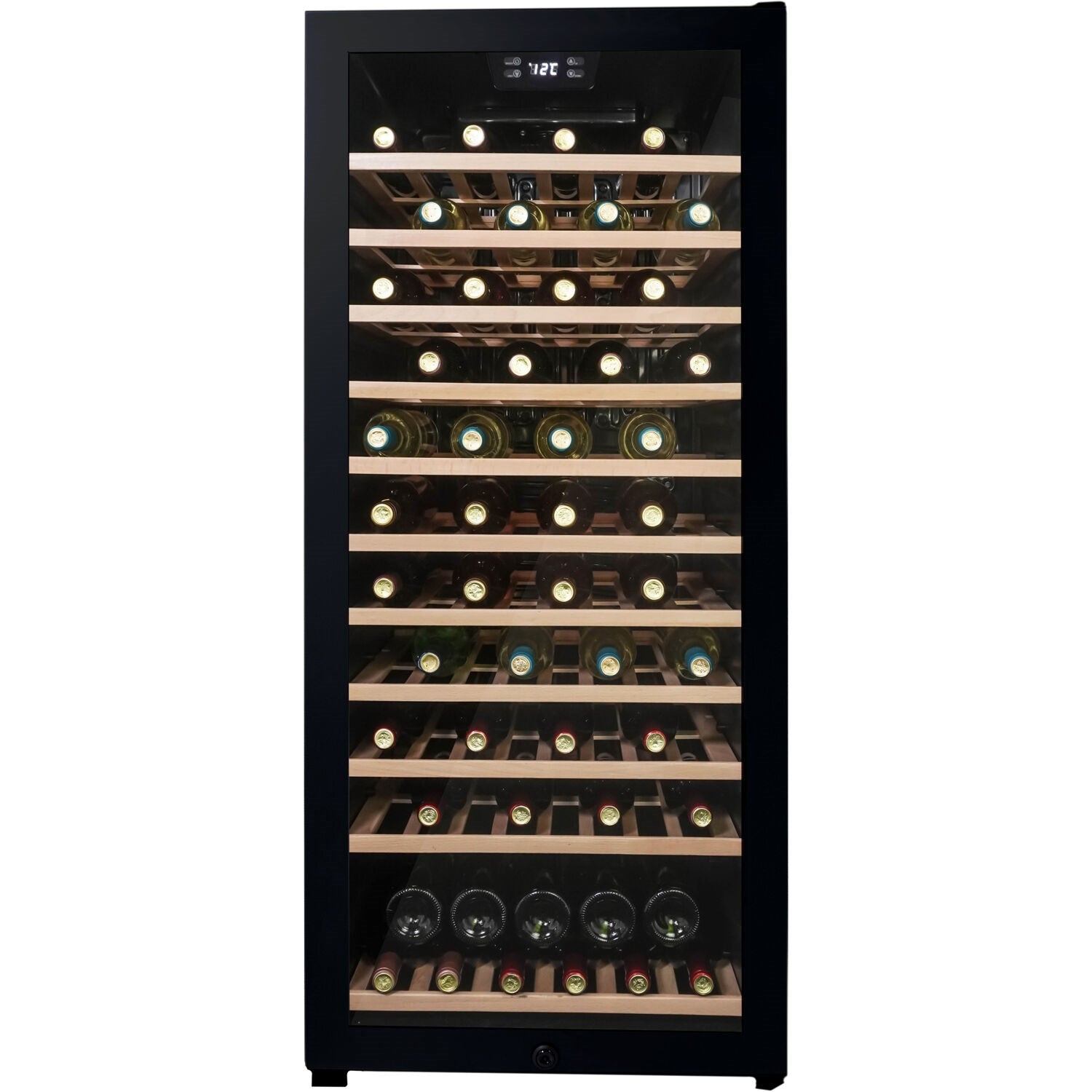 Danby - 94 Bottle Wine Cooler,Side Mount Pocket Handle,Natural Beechwood Shelves - DWC94L1B