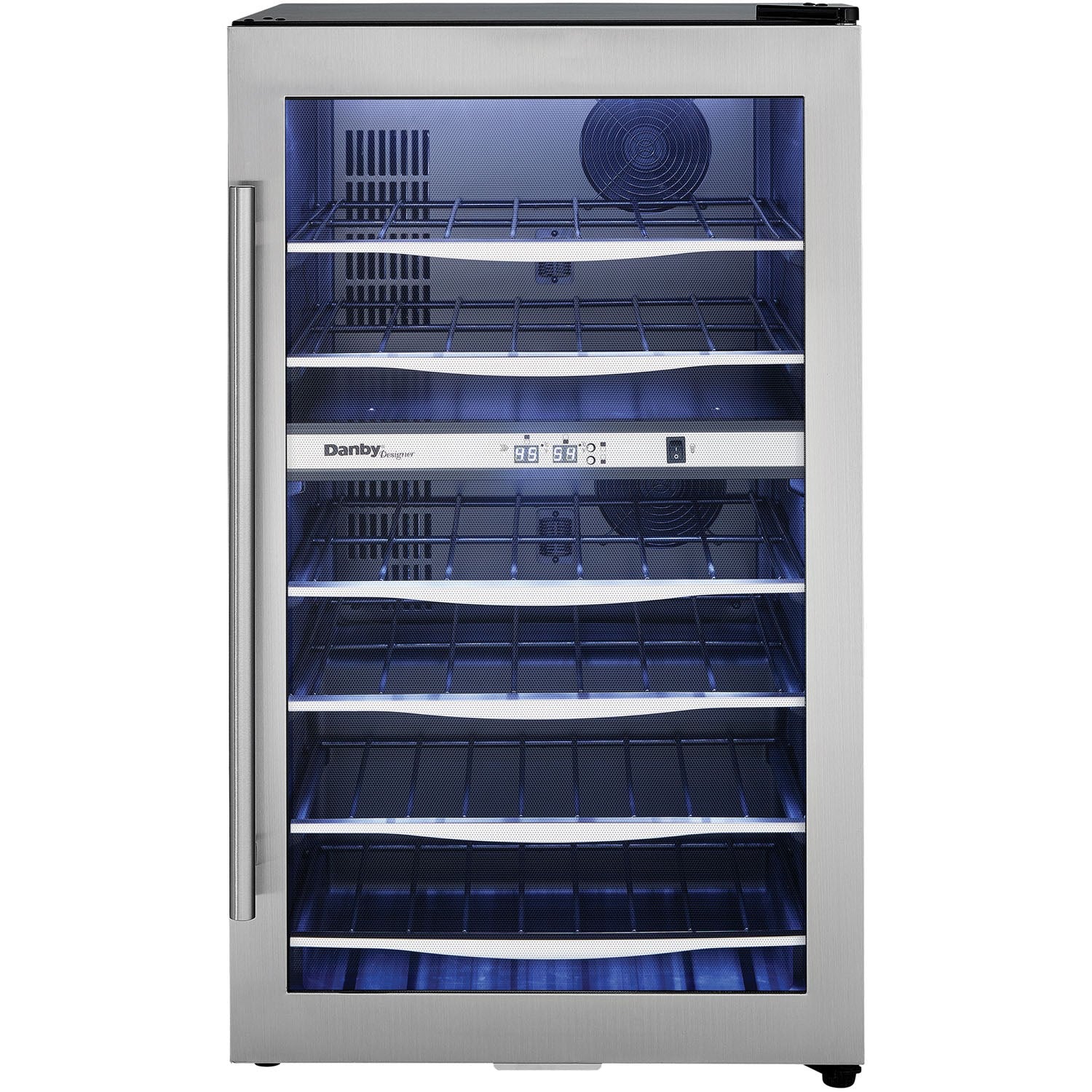 Danby - 38 Bottle Wine Cooler, Reversible Door, Tempered Glass Door - DWC040A3BSSDD