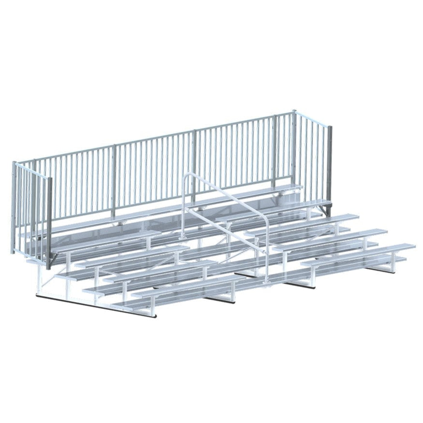 Jaypro Bleacher - 21' (5 Row - Single Foot Plank with Guard Rail & Aisle) - Enclosed - BLCH-521ASGR
