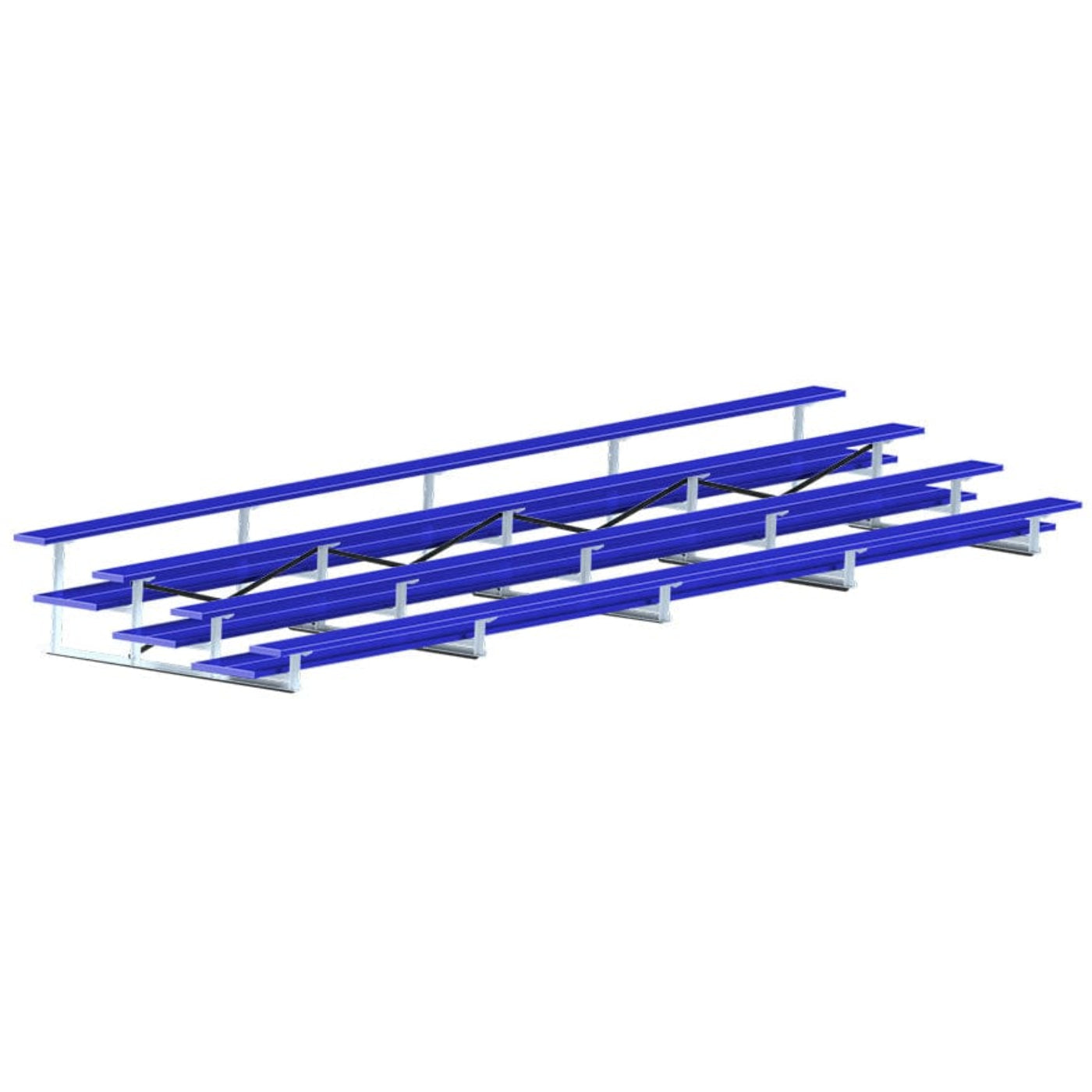 Jaypro Bleacher - 15' (3 Row - Double Foot Plank) - All Aluminum (Powder Coated) - BLDP-3ALPC