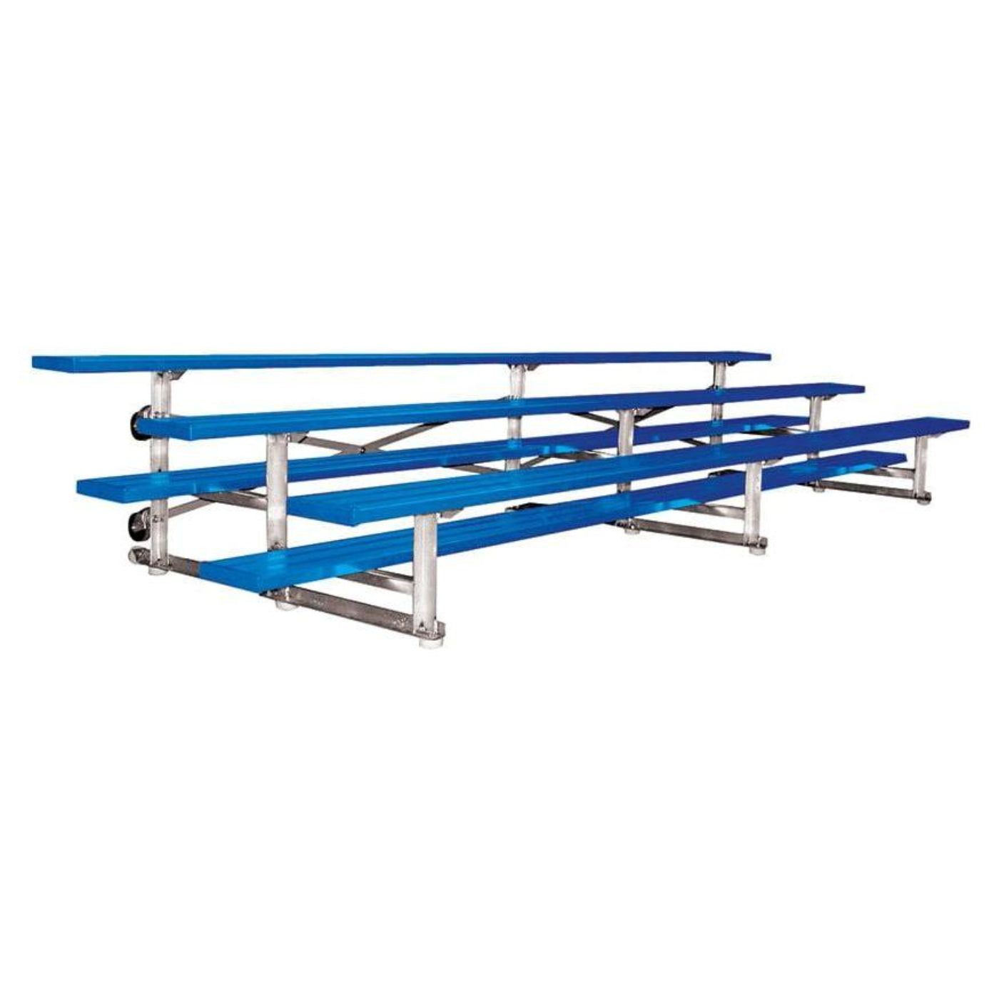 Jaypro Indoor Bleacher - 15 ft. (3 Row - Single Foot Plank) - Tip & Roll (Powder Coated) - BLCH-3TRGPC