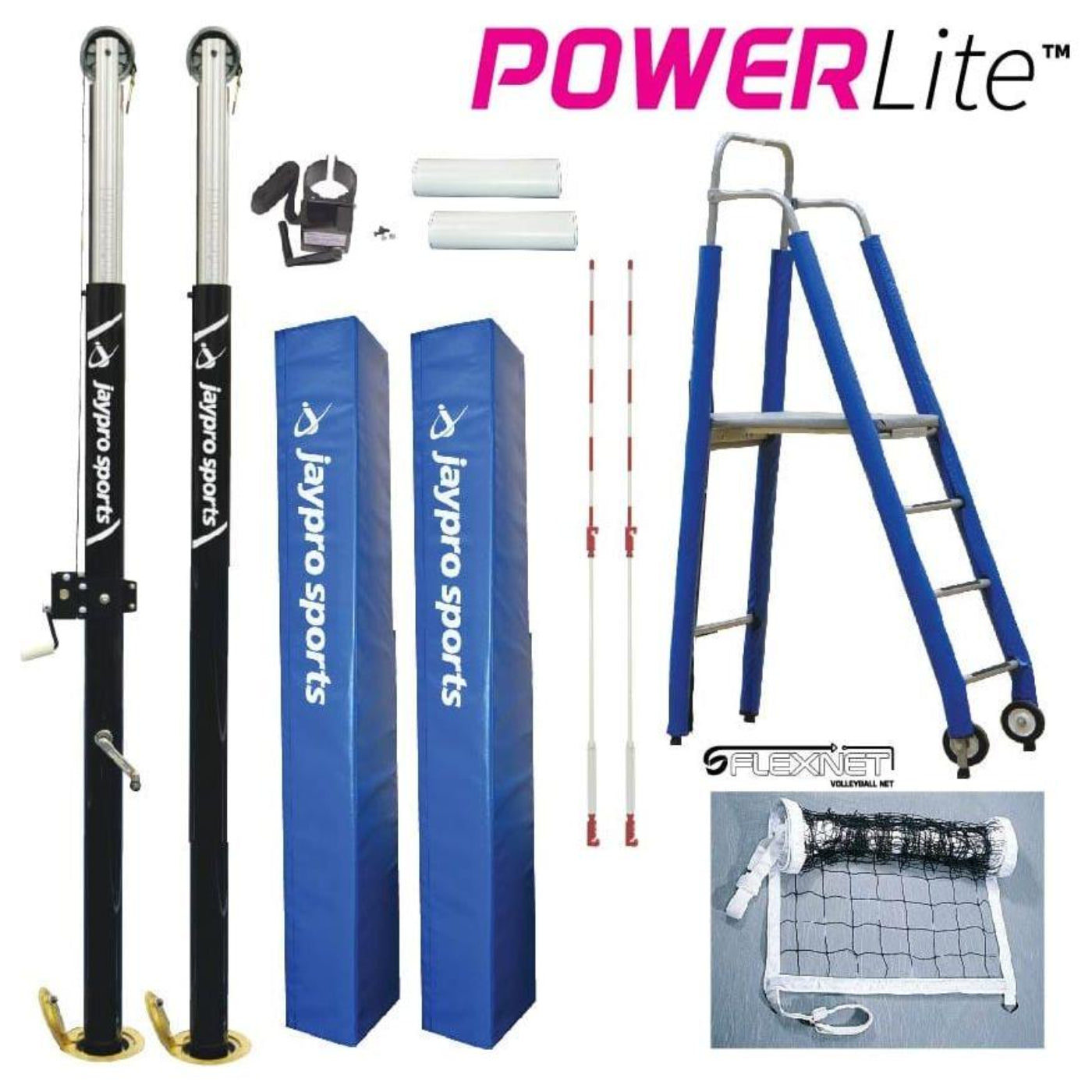 Jaypro FeatherLite Volleyball System Package (3-1/2 in. Floor Sleeve) - PVB-5PKG