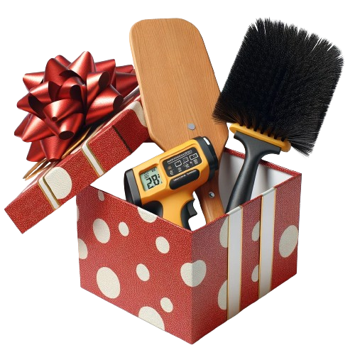 bundle of pizza oven accessories in gift box