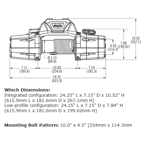 Warn ZEON 10S SYNTHETIC ROPE WINCH - 89611