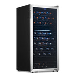 Newair - 76-Bottle Dual-Zone Freestanding Wine Cooler w/ Low-Vibration Ultra-Quiet Inverter Compressor NWC076SS00