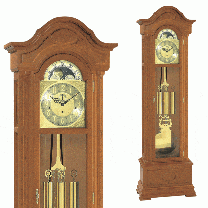 Kieninger 0107-11-01 Grandfather Clock, Triple Chimes, Natural Cherry - FL 0107-41-01