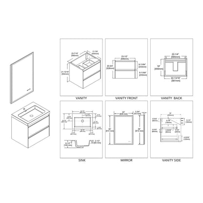 Blossom Berlin – 24 Inch Vanity – Glossy White & Glossy Grey - V8019 24 01 - Backyard Provider