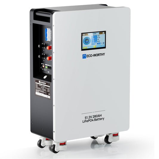 ECO-WORTHY 48V 280Ah LiFePO4 Battery| Solar Battery Backup for home | Wall Mount - US-L13LFPLDDC280-1A-1