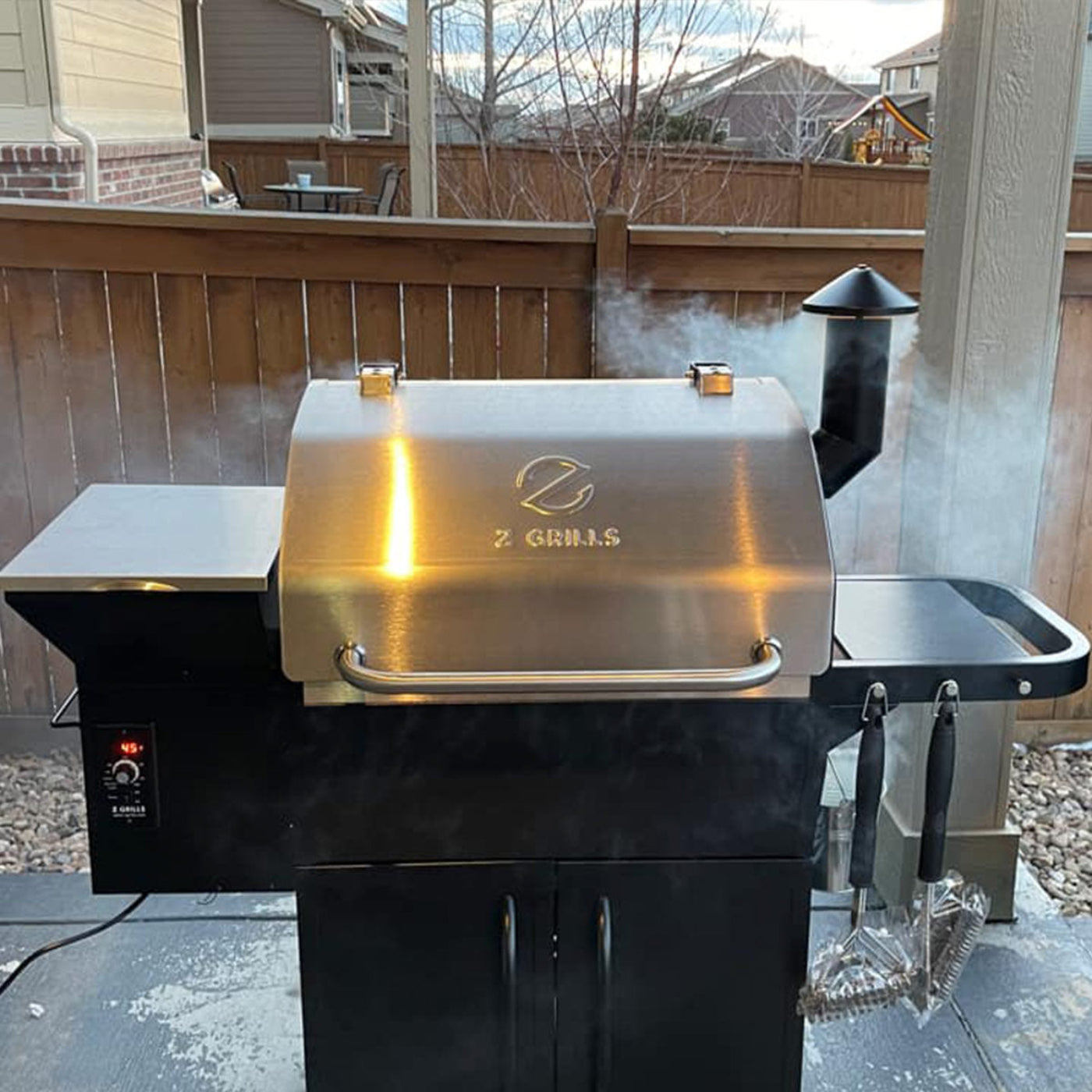 Z Grills 1000D3E Pellet Grill & Smoker with PID Controller 1000D3E - STAINLESS STEEL - ZPG-1000D3E