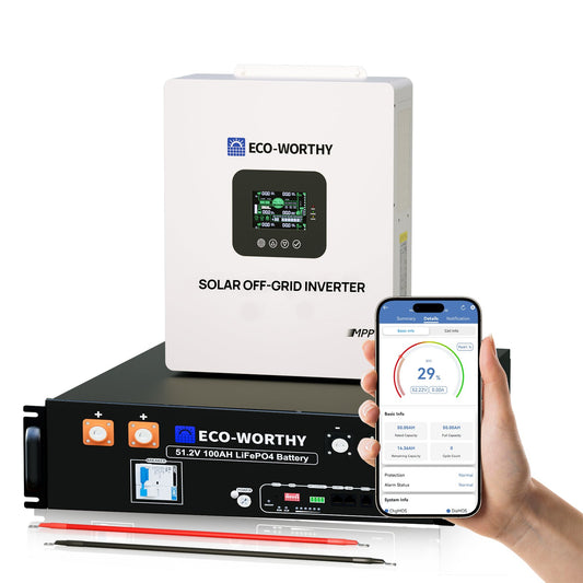 Off Grid Home Power Bundle | 5kW Inverter with 48V 100AH Server Rack Battery - L13NK5KSR48100B-1