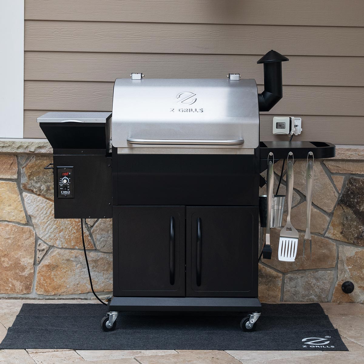 Z Grills 1000D3E Pellet Grill & Smoker with PID Controller 1000D3E - STAINLESS STEEL - ZPG-1000D3E