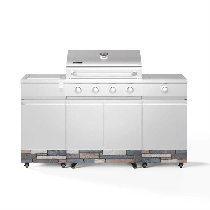 Tytus Fresno 5-Burner LP/NG Convertible Grill in Stainless Steel + Ash Stone - TDT-021-0704