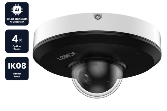 Lorex 2K (4MP) IP Wired PTZ Security Camera with AI Detection and 4x Optical Zoom - LNZ43P4A