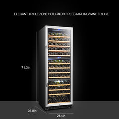 Lanbo 149 Bottle Triple Zone Wine Cooler - LW144T