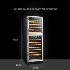 Lanbo 162 Bottle Dual Door Wine Cooler - LW162DD