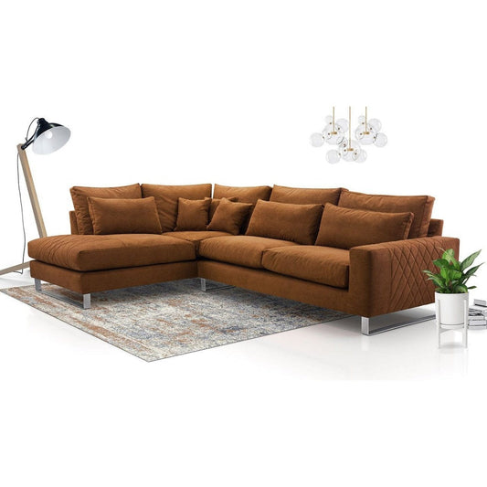 Maxima House FLORA Brown Sectional Sofa - MIR046