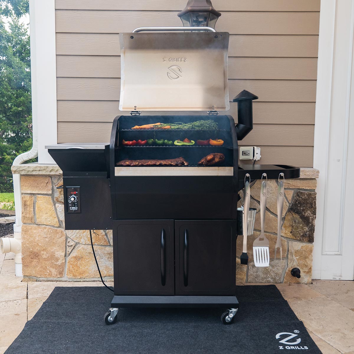 Z Grills 1000D3E Pellet Grill & Smoker with PID Controller 1000D3E - STAINLESS STEEL - ZPG-1000D3E