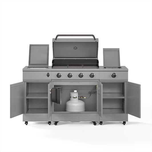 TYTUS Fresno 5-Burner LP/NG Convertible Grill in Gunmetal + Carbon Wood - TDT-021-0105