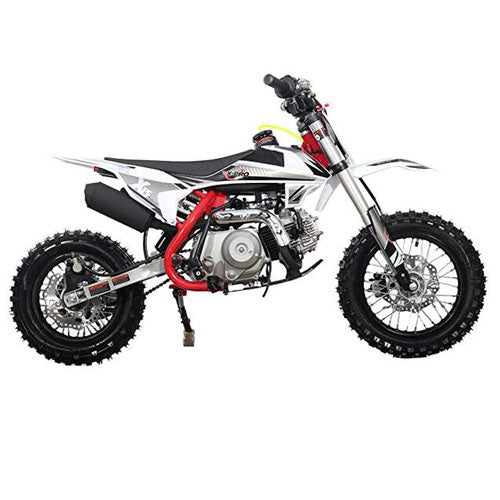 X-PRO X15 110cc Dirt Bike with Semi-Automatic Transmission, Kick Start, Hydraulic Disc Brake! Chain Drive! 12"/10" Wheels - DB-K005-Black