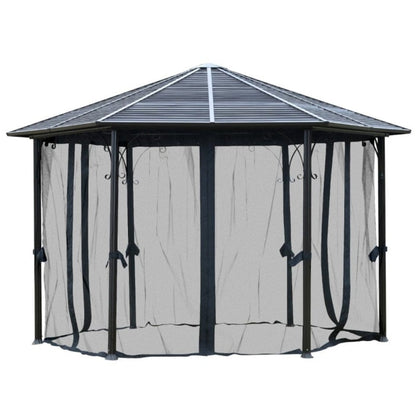 Outsunny 13 x 13 Hardtop Hexagonal Gazebo Canopy - 84C-256