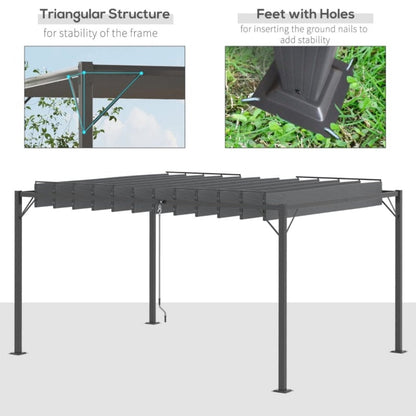 Outsunny 13' x 10' Outdoor Louvered Pergola - 84C-341V01