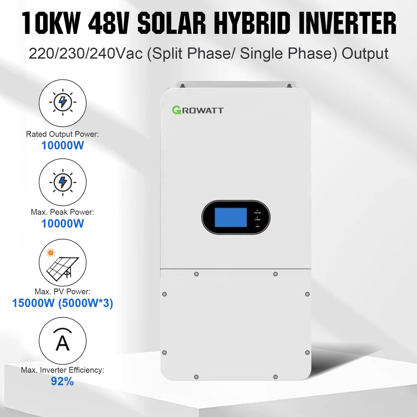 ECO-WORTHY Home Hybrid Solar Power System: 10KW GROWATT 120V/240V Output+ 20.48kWh Lithium Battery (4*48v 100Ah)+ 4920W Solar Panel (12*410W) - L02M410-GRWTNK10KUSL4800-12 Price