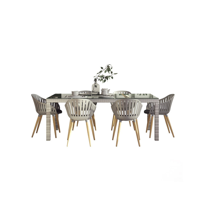 Midtown Concept Singapore w/Cannes 7 Piece Indoor Dining Set - SC SINGAPORE_RECT_6SC CANNES GR_BK