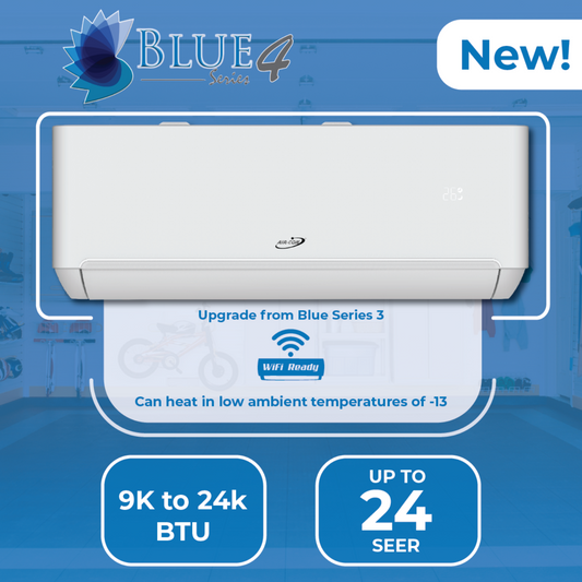 Air-Con Blue Series 4 12000 BTU 23 SEER Mini Split Air Conditioner 15ft Lineset & Wiring - ALPCI/EM4H1E12