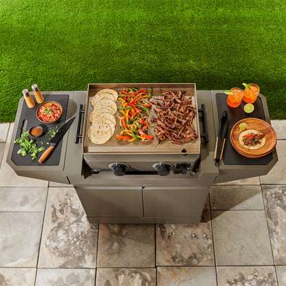 TYTUS Emberwood Gas Griddle with Grill and Prep Cart - TDT-CRT-GGRD