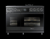 DACOR 48" Pro Dual-Fuel Steam Range, Graphite Stainless Steel, Natural Gas & Liquid Propane - DOP48C96DLM-KT