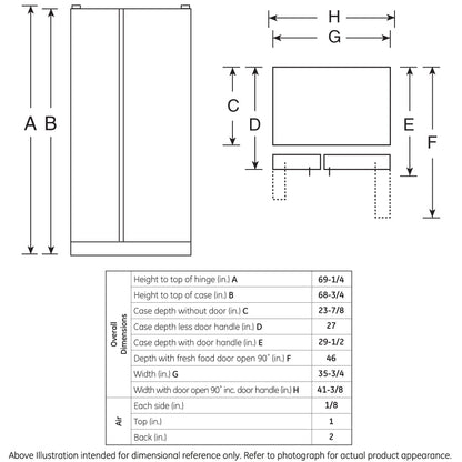 GE APPLIANCES GZS22DGJBB GE® 21.9 Cu. Ft. Counter-Depth Side-By-Side Refrigerator - GZS22DGJBB-KT