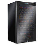 Ivation 34 Bottle Compressor Wine Refrigerator, Freestanding Wine Cooler with Lock, Black - IVFWCC341LB