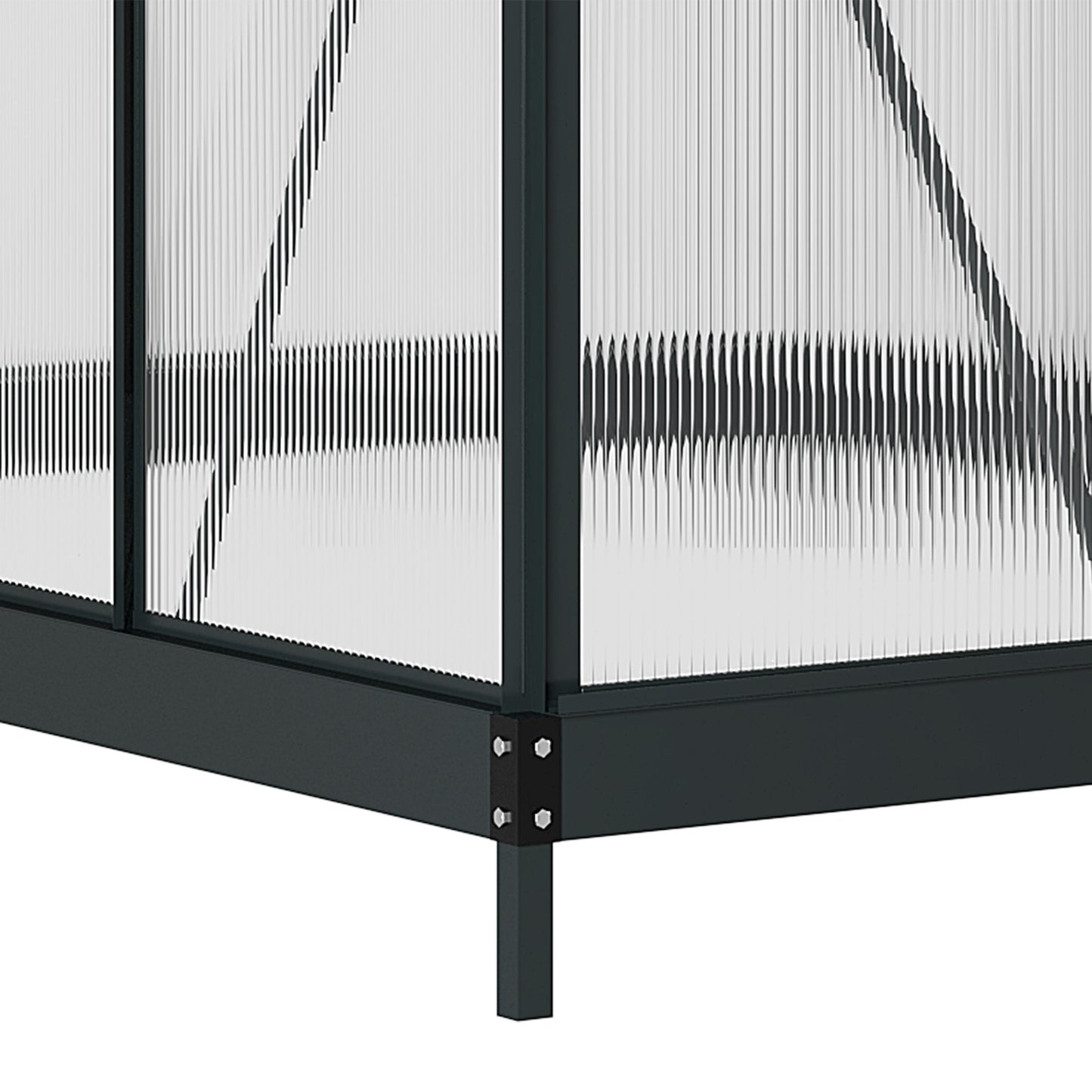 Outsunny BloomGreen 6' x 8' Greenhouse with Rain Gutter and Roof Vent Gray - 845-059GY