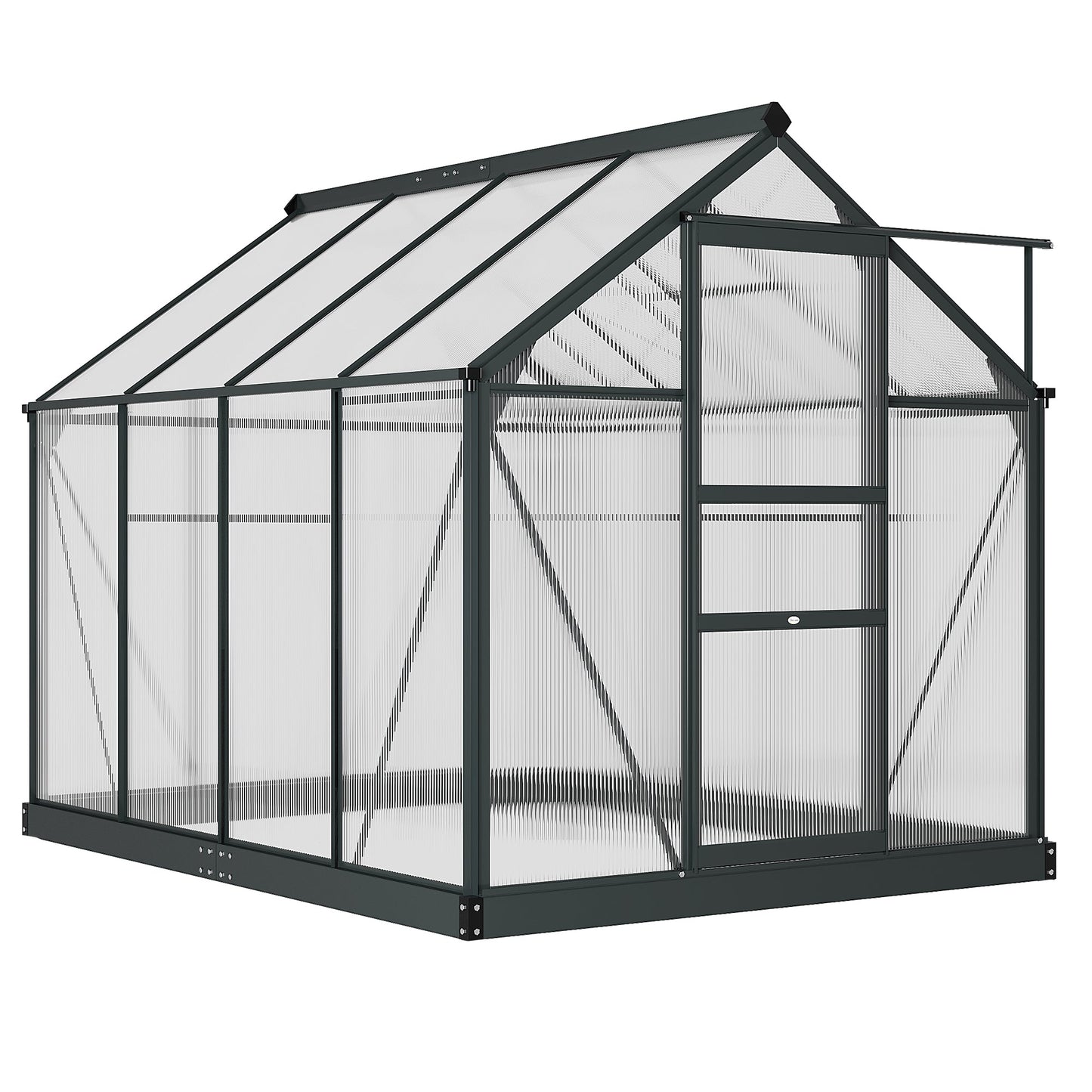 Outsunny BloomGreen 6' x 8' Greenhouse with Rain Gutter and Roof Vent Gray - 845-059GY