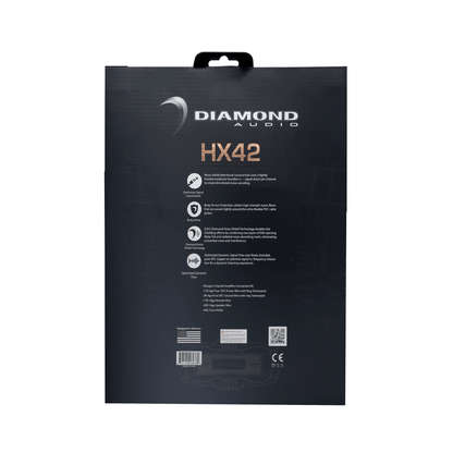 Diamond Audio 2-Channel 4 Gauge Amplifier Installation Kit W/ RCA Interconnect and 20 ft Speaker Cable - HX42