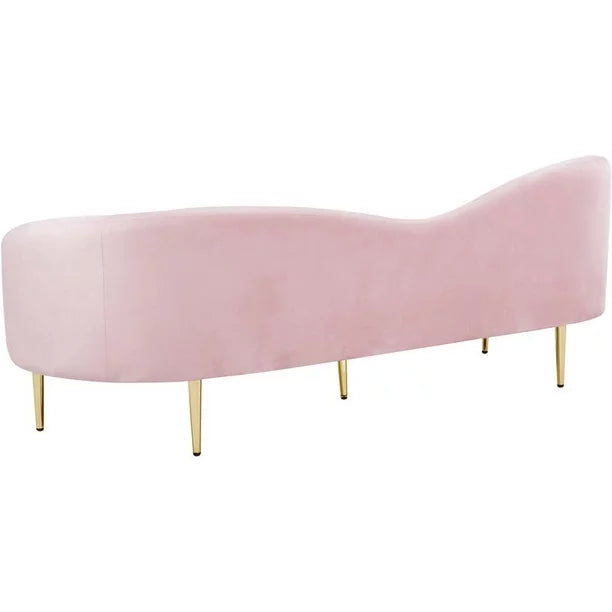 Meridian Furniture Ritz Contemporary Velvet Sofa in Pink - 659Pink-S