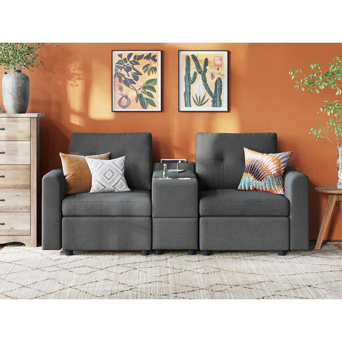 LINSY HOME RUBIK III 2 Seats With Console - US-LH-SPF-Sofa-S800-A-20101-0-00