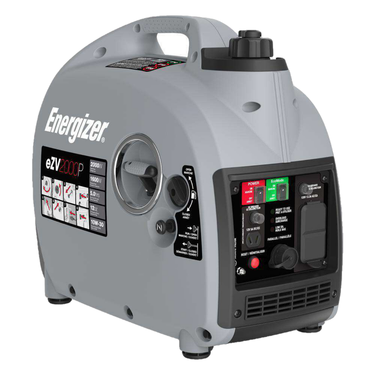 Energizer EZV2000P 1600/2000W Gas Powered Inverter Generator New - EZV2000P