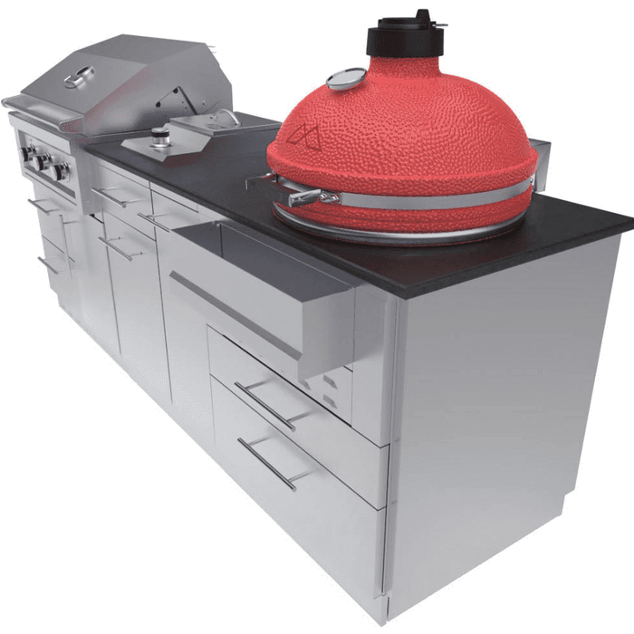 Sunstone Metal Products Kamado 8 Foot Cabinet Island Package SCPKAMADO