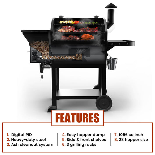 Z Grills 10002B -  Powerhouse Pellet Grill & Smoker (Grill Cover Included) - ZPG-10002B-BOGT