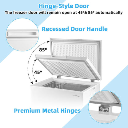 Costway Compact Chest Freezer 5 Cu.ft with Removable Storage Basket New - FP10002US-WH