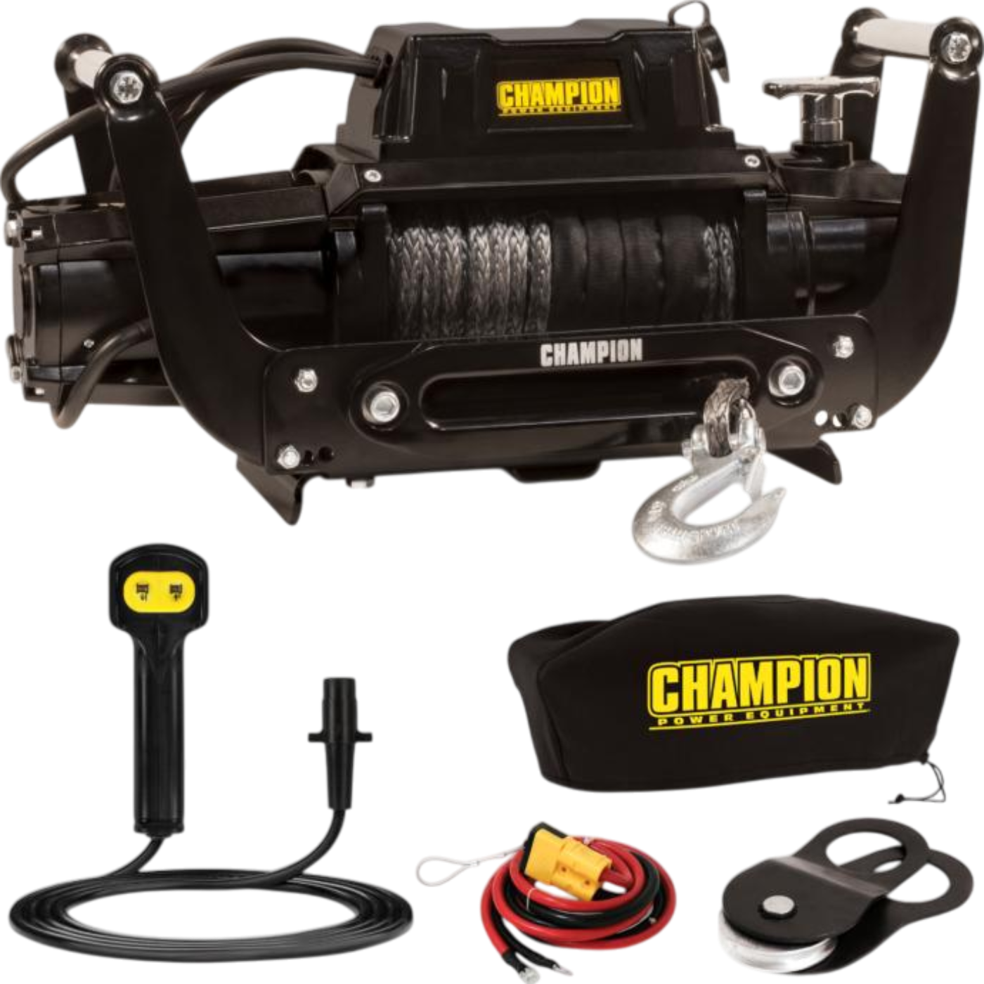 Champion Electric Winch Kit with Speed Mount 12,000-lb. Synthetic Rope New - 100427