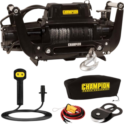 Champion Electric Winch Kit with Speed Mount 12,000-lb. Synthetic Rope New - 100427