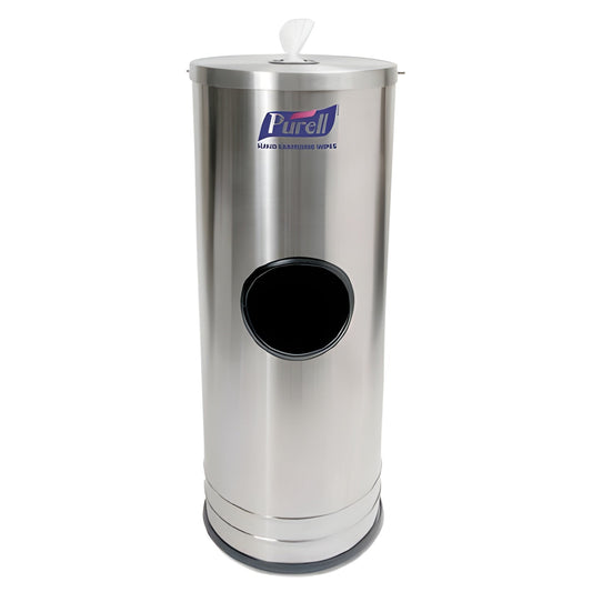 Grainger Purell - Wipe Dispenser Silver Stainless Steel Center Pull 800 Count Floor - 45KE73