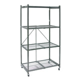 Origami 4 Tier Multipurpose Folding Storage Rack with Wheels, 3 Pack, Gray - 414442